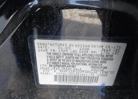 2023 Nissan Kicks Sr Xtronic Cvt z USA, uszkodzony, nr VIN 3N1CP5DV8PL497407